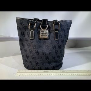 Dooney & Bourke North South Denim Black Bucket Bag